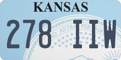 KS license plate 278IIW