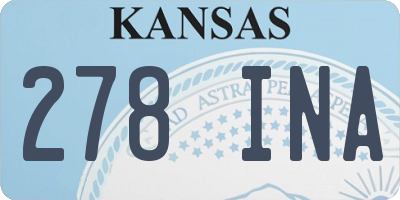 KS license plate 278INA