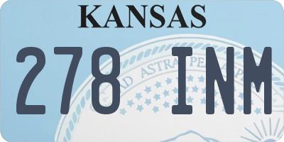 KS license plate 278INM