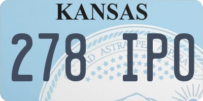 KS license plate 278IPO