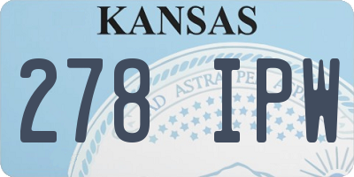 KS license plate 278IPW