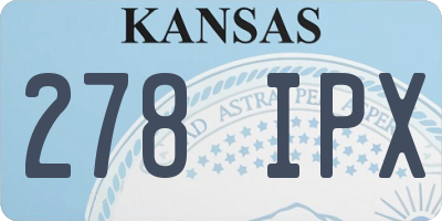 KS license plate 278IPX