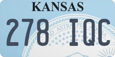 KS license plate 278IQC