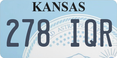 KS license plate 278IQR
