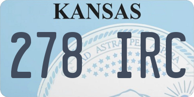 KS license plate 278IRC