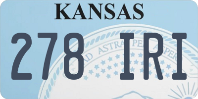 KS license plate 278IRI