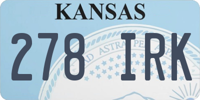 KS license plate 278IRK