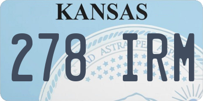 KS license plate 278IRM