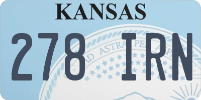KS license plate 278IRN