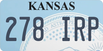 KS license plate 278IRP