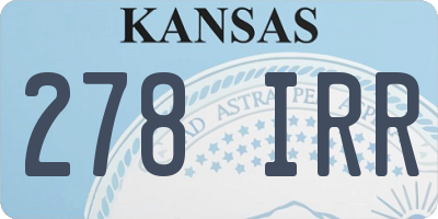 KS license plate 278IRR