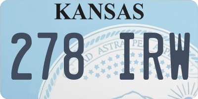 KS license plate 278IRW