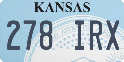 KS license plate 278IRX