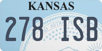 KS license plate 278ISB