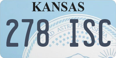 KS license plate 278ISC