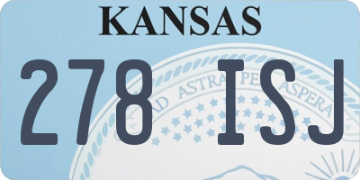 KS license plate 278ISJ