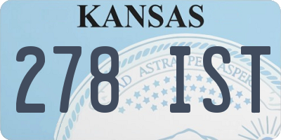 KS license plate 278IST