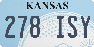 KS license plate 278ISY