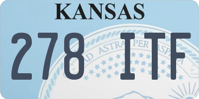 KS license plate 278ITF