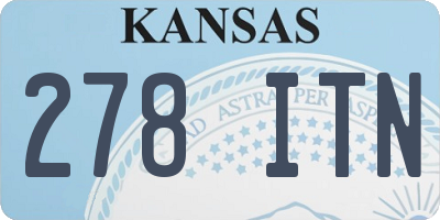 KS license plate 278ITN