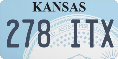 KS license plate 278ITX