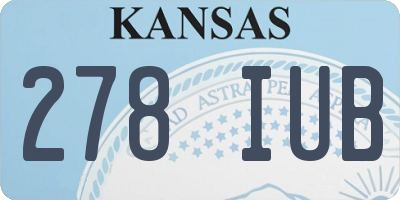 KS license plate 278IUB