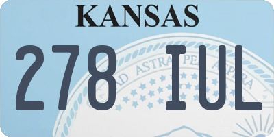 KS license plate 278IUL