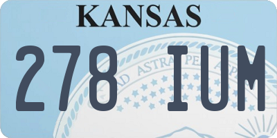 KS license plate 278IUM
