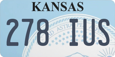 KS license plate 278IUS