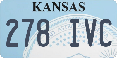 KS license plate 278IVC