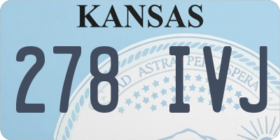 KS license plate 278IVJ
