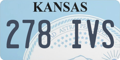 KS license plate 278IVS