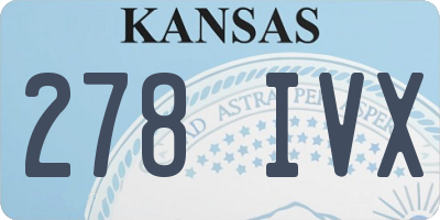 KS license plate 278IVX