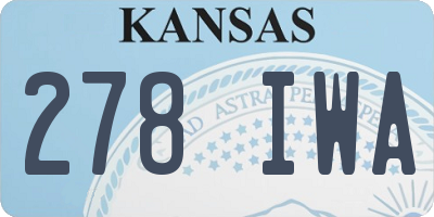 KS license plate 278IWA