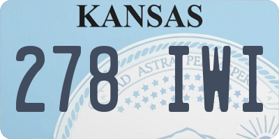 KS license plate 278IWI