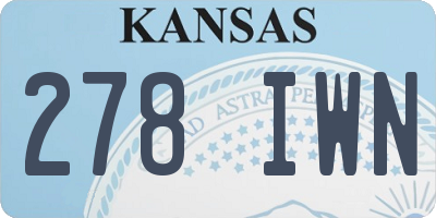 KS license plate 278IWN