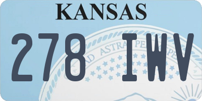 KS license plate 278IWV