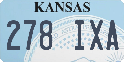 KS license plate 278IXA