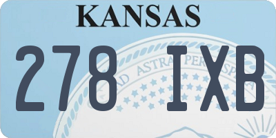 KS license plate 278IXB