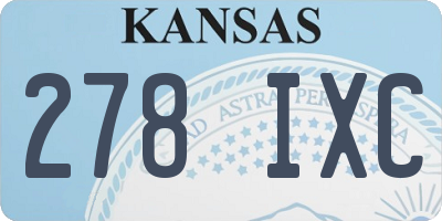 KS license plate 278IXC