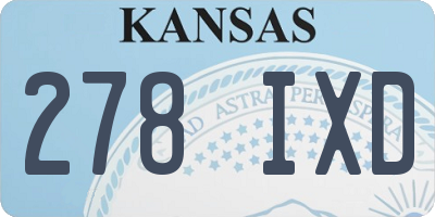 KS license plate 278IXD