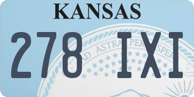 KS license plate 278IXI