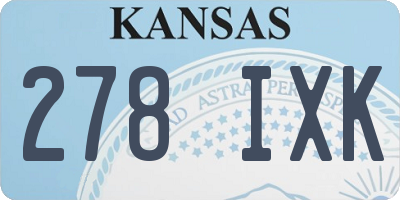 KS license plate 278IXK