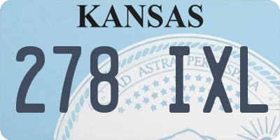 KS license plate 278IXL