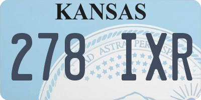 KS license plate 278IXR