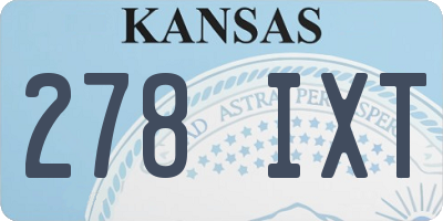 KS license plate 278IXT