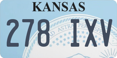 KS license plate 278IXV