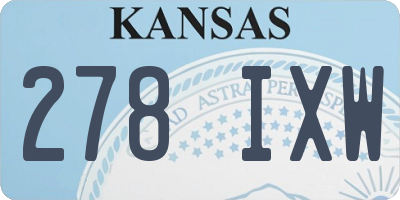 KS license plate 278IXW