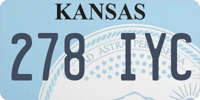 KS license plate 278IYC