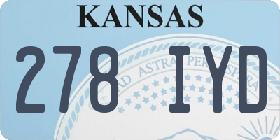 KS license plate 278IYD